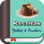 receitas de bolos e pudim android application logo